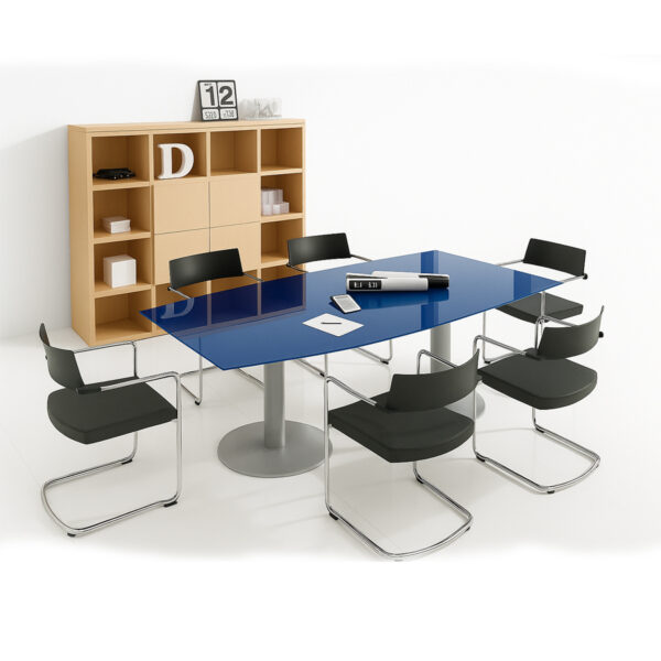 Blue Glass Meeting Table #35
