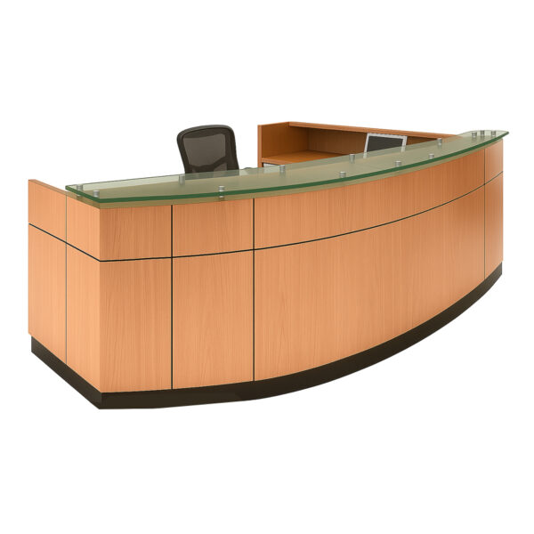 Curved Wooden Reception Desk #2