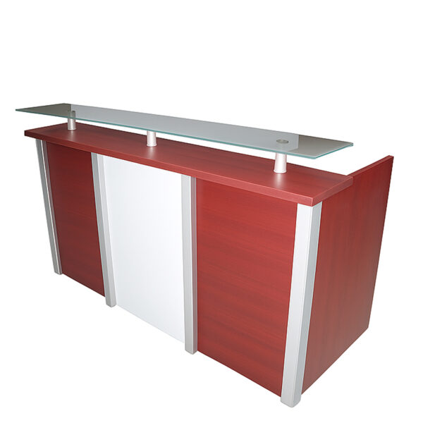 Wood Reception Desk with Glass #9