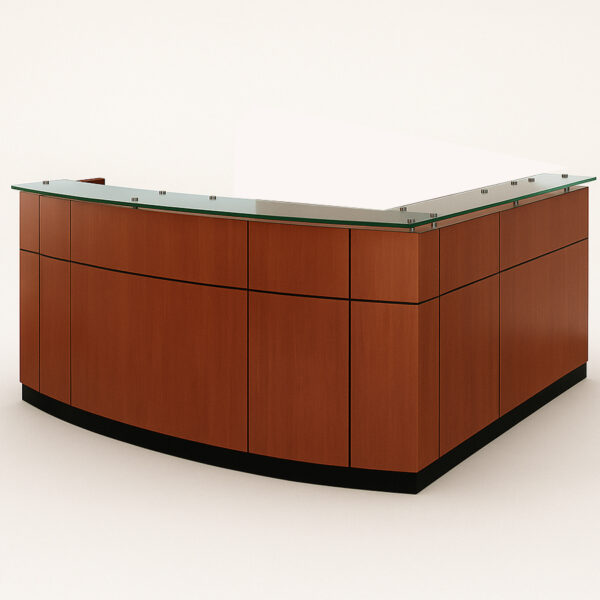 L-Shaped Wooden Reception Counter #3