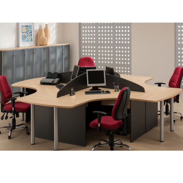 4-Seater Modular Workstation Cluster #57