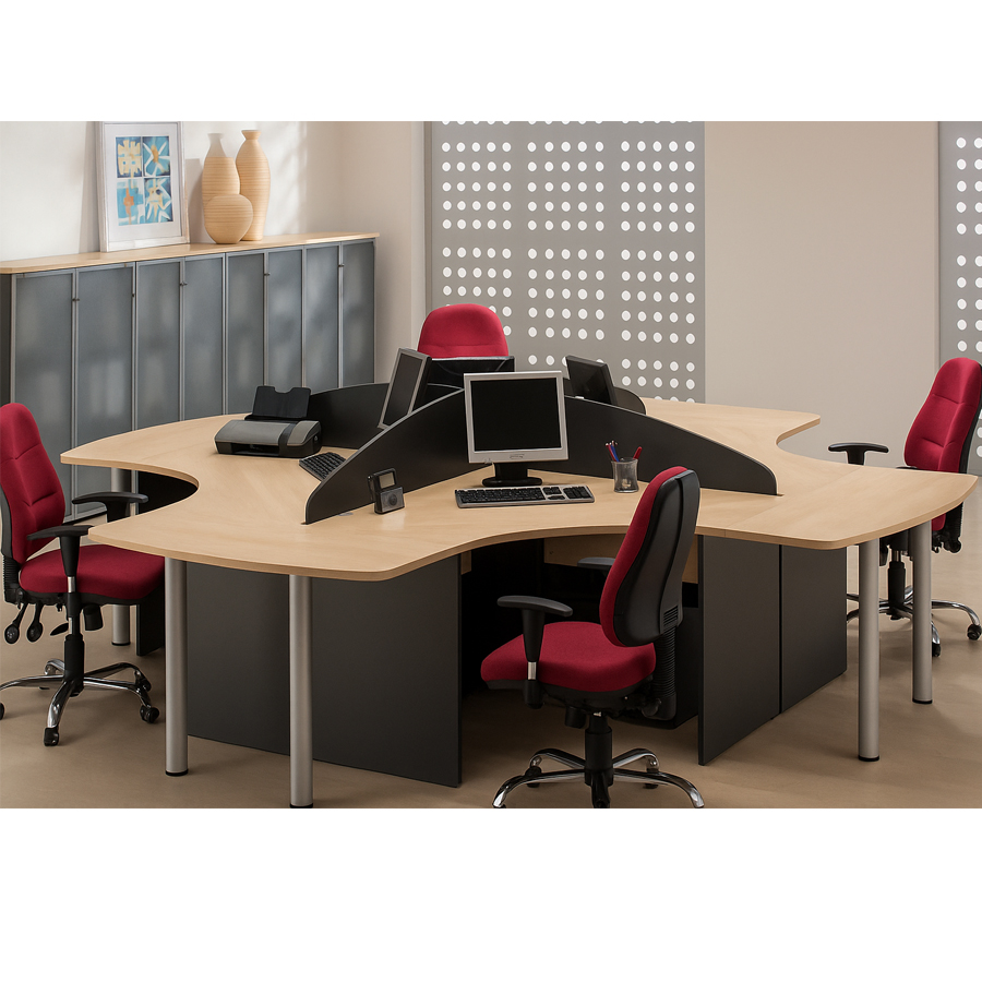 4-Seater Modular Workstation Cluster #57