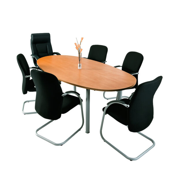 Oval Wooden Meeting Table with Metal Legs #18
