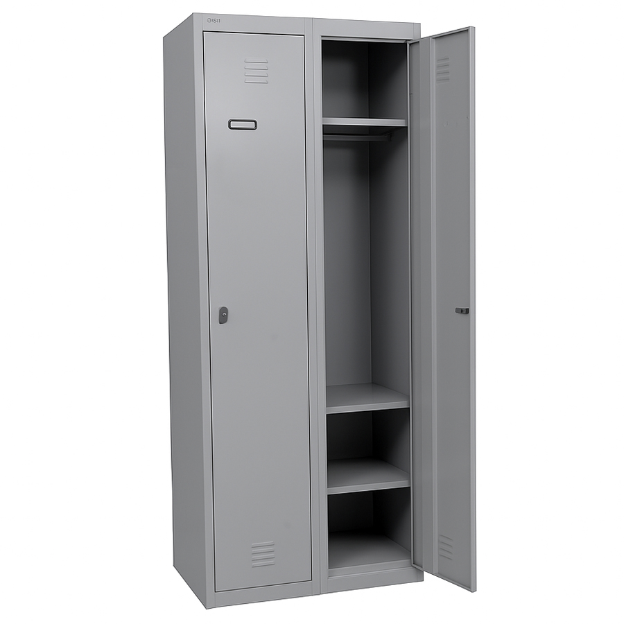 2-Door Metal Locker with Shelves #9
