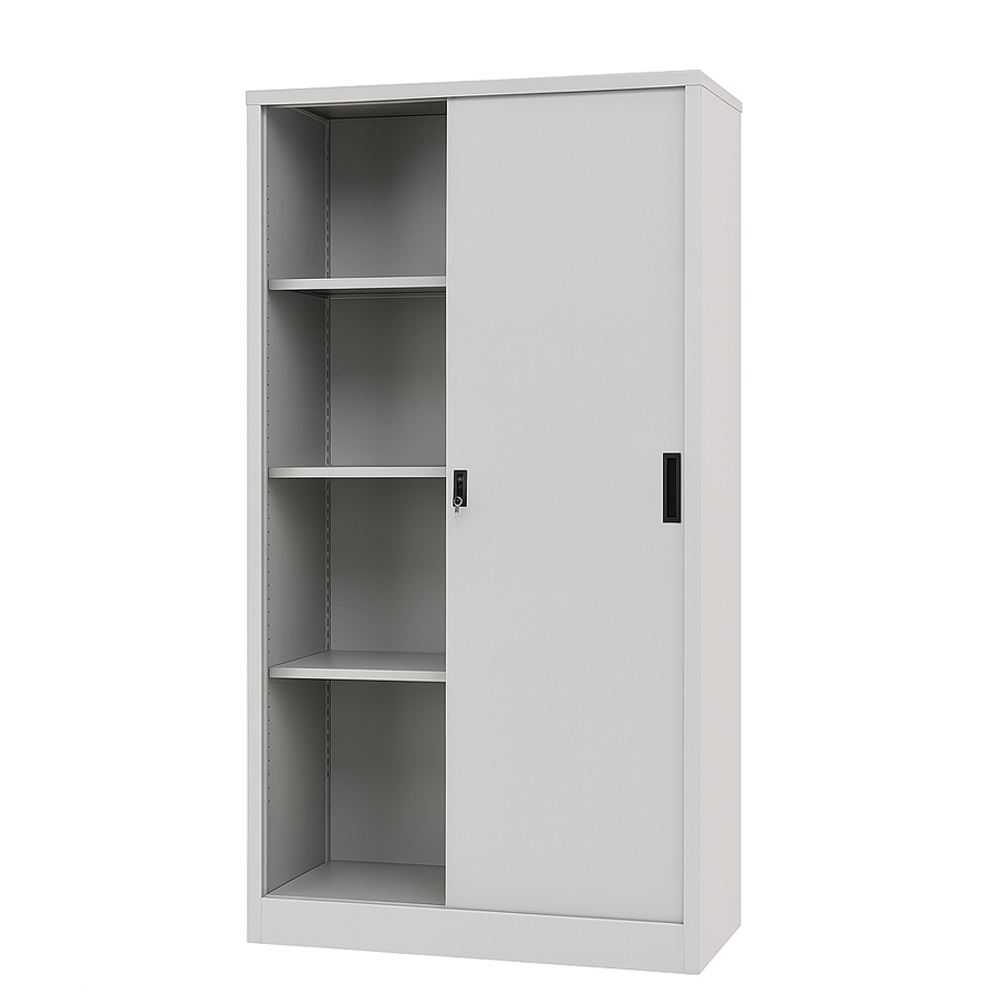 Tall Metal Cabinet with Sliding Doors #6